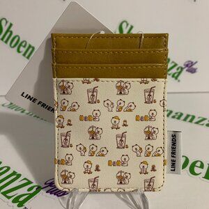 LINE FRIENDS Cardholder BROWN & FRIENDS Allover Print Faux Leather Card Holder